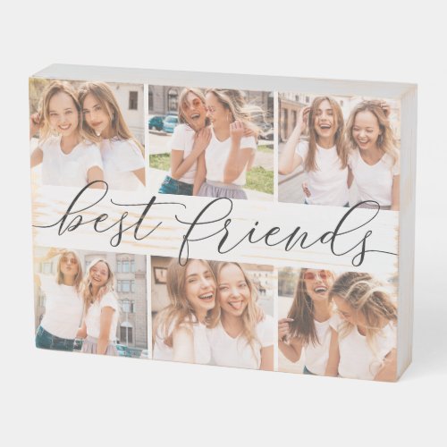 Best Friends Photo Rustic Photo Collage Wooden Box Sign