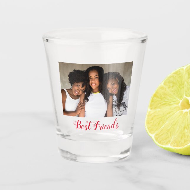 Best Friends Photo Shot Glass (Front)