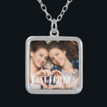 Best Friends Photo Silver Plated Necklace<br><div class="desc">Celebrate your friendship with this sweet photo pendant necklace featuring your favorite photo of you and your bestie with "best friends" overlaid in bold white handwritten style lettering.</div>