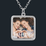 Best Friends Photo Silver Plated Necklace<br><div class="desc">Celebrate your friendship with this sweet photo pendant necklace featuring your favorite photo of you and your bestie with "best friends" overlaid in bold white handwritten style lettering.</div>