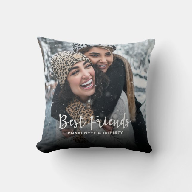 Best Friends Photo Throw Pillow (Front)