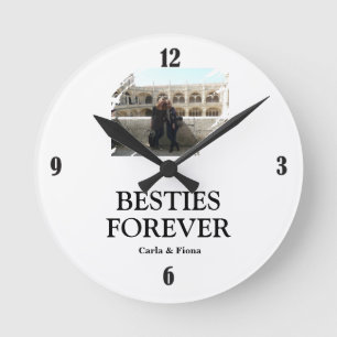Best Friends Photo Wall Round Clock