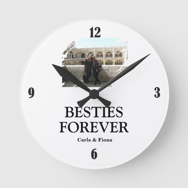 Best Friends Photo Wall Round Clock (Front)