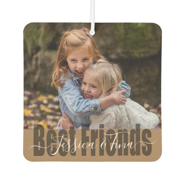 Best Friends Photo with Custom Names Air Freshener Zazzle