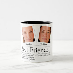 Best Friends Photos Definition Modern Typographic Two-Tone Coffee Mug