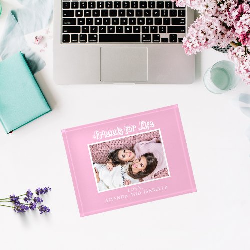 Best friends pink BFF photo names Paperweight
