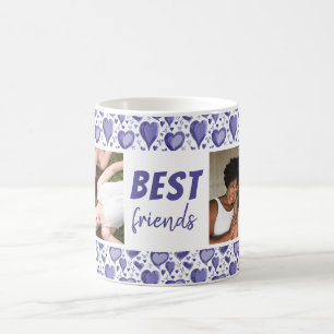 Best Friends Purple Heart Pattern 2 Photo Coffee Mug