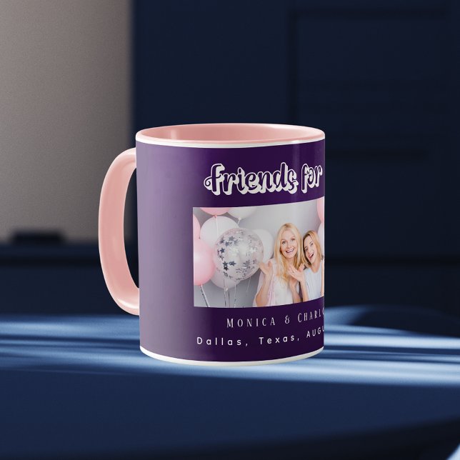  Best Friends purple photo names Mug (Creator Uploaded)