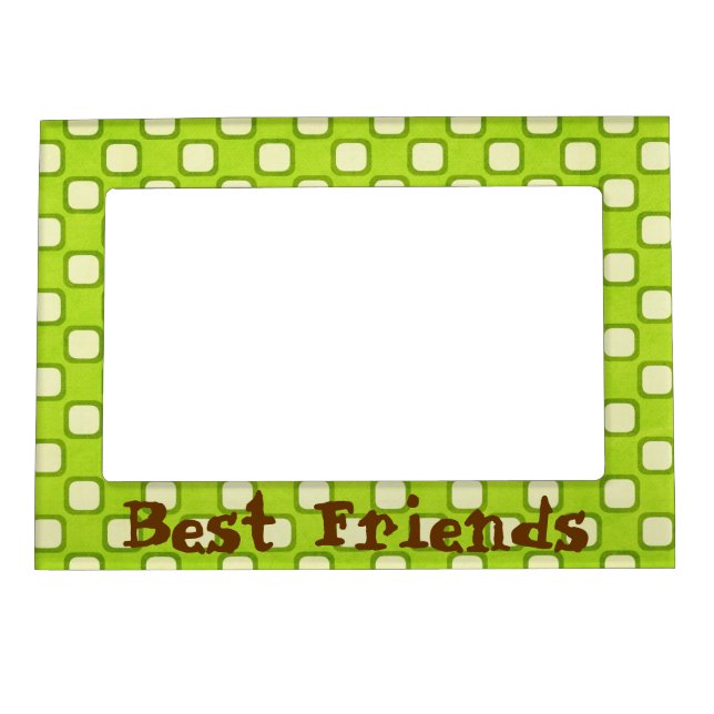 Best Friends Retro Squares Green Magnetic Frame (Front)