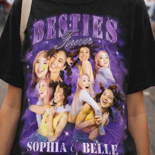 Best Friends Retro Y2K Bootleg Purple BFF Rap Tee