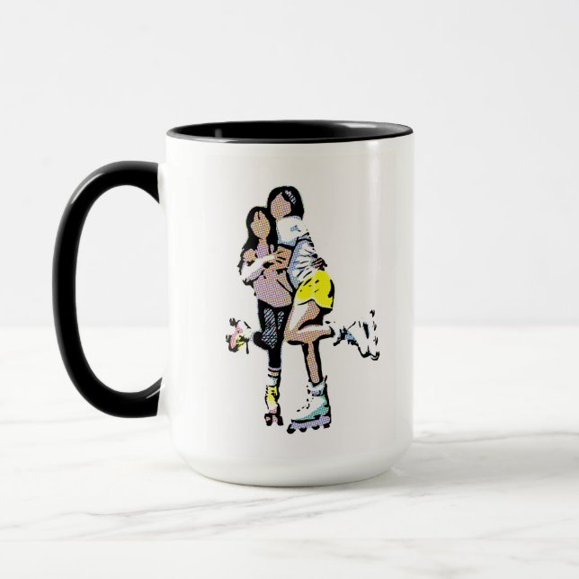 Best Friends Roller Skate Comic Book Mug (Left)