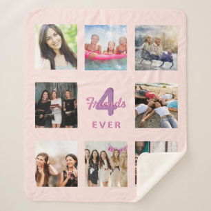 Best friends rose gold blush photo sherpa blanket