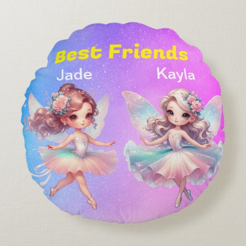 Best Friends Round Pillow