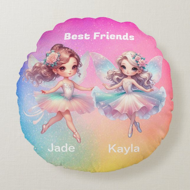 Best Friends Round Pillow (Front)