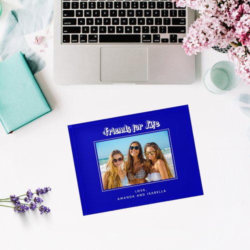 Best friends royal blue photo names white paperweight