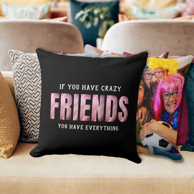 Best Friends Saying Photo Keepsake Throw Pillow (Creator Uploaded)
