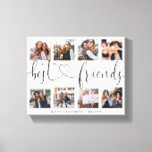 Best Friends Script Gift For Friends Photo Collage Canvas Print (Front)