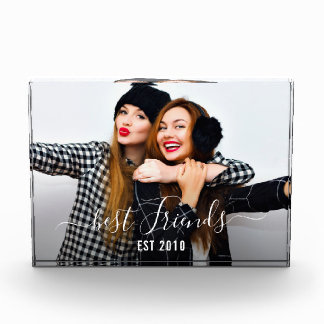 BEST FRIENDS | Script lettering overlay Photo Block