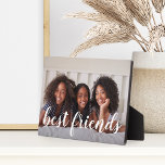 Best Friends Script Overlay Photo Plaque<br><div class="desc">Keep your bestie by your side all the time! Sweetly chic photo plaque features your favorite horizontal or landscape oriented photo with "best friends" as a white text overlay in hand lettered calligraphy script.</div>