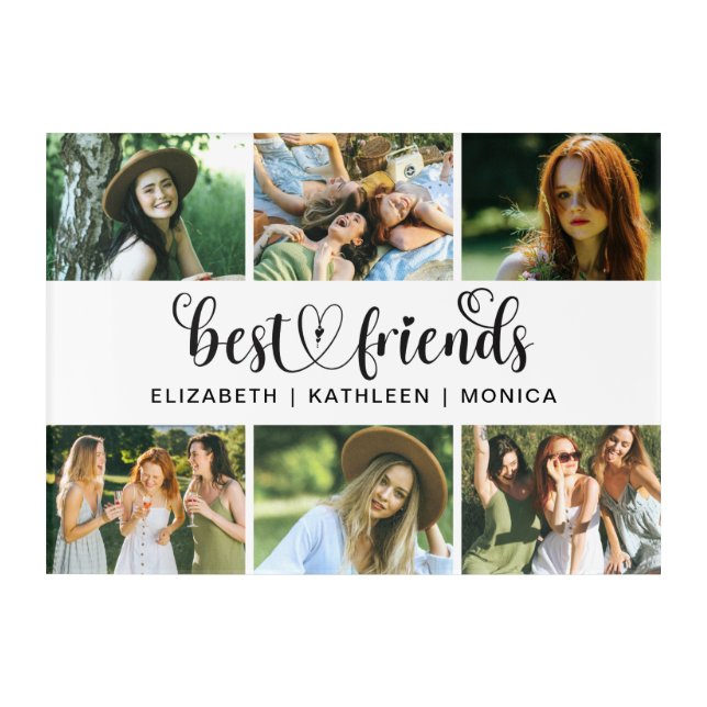 Best Friends Script Photo Collage Acrylic Print (Front)