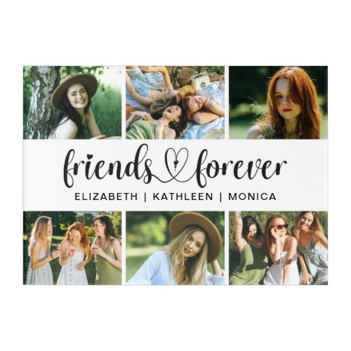 Best Friends Script Photo Collage Acrylic Print