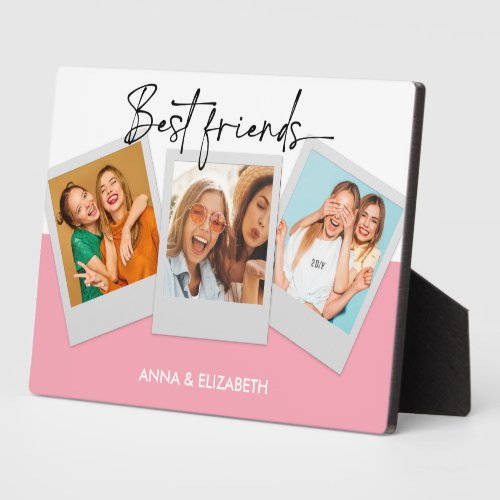 Best Friends Script Photo Collage BFF Gift Plaque