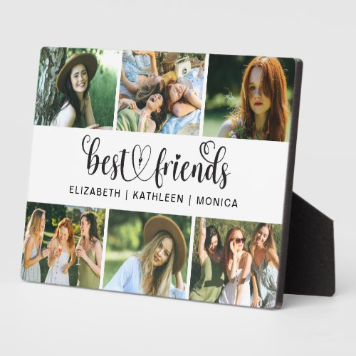 Best Friends Script Photo Collage Plaque