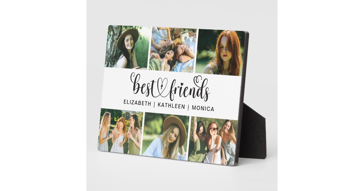 Best Friends Script Photo Collage Plaque Zazzle