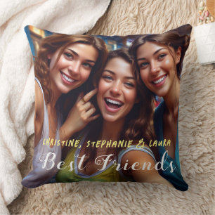 Best Friends Selfie Throw Pillow
