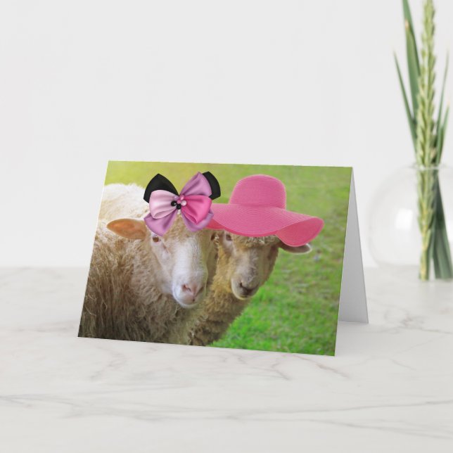 Best Friends Sheep Happy Birthday Card (Front)
