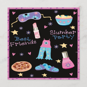 Best Friends Slumber Party Sleepover Invitation