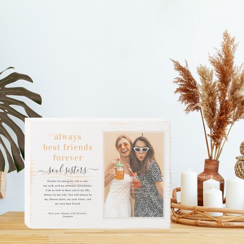 Best Friends Soul Sisters  Modern Photo Wooden Box Sign