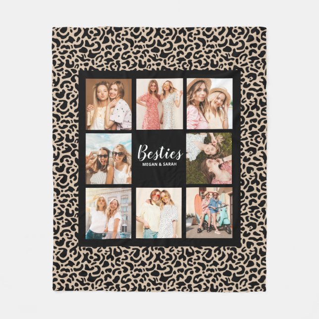 Best Friends Stylish BFF Friendship Photo Fleece Blanket (Front)