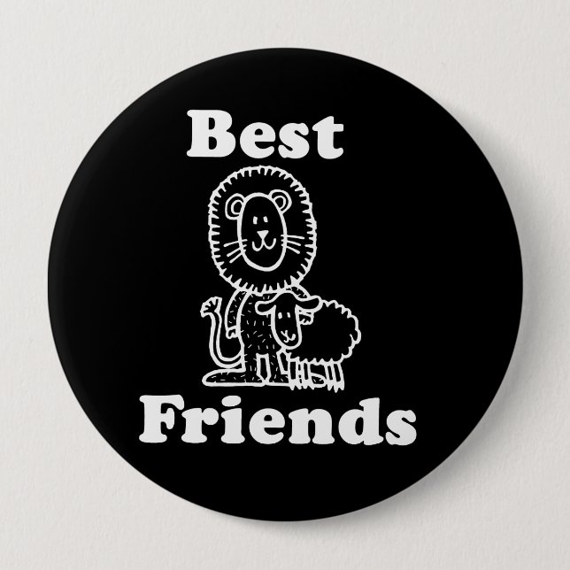 BEST FRIENDS T-shirt Pinback Button (Front)