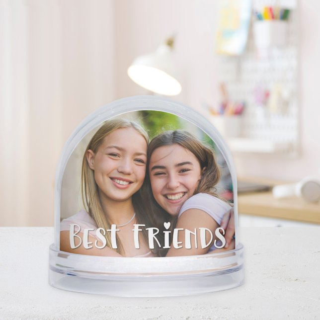 Best Friends Two Photo Keepsake Snow Globe (Creator Uploaded)