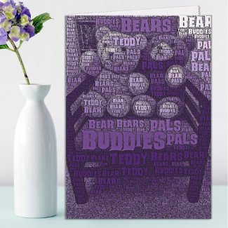 Best Friends Typography Happy Birthday Teddy Bears