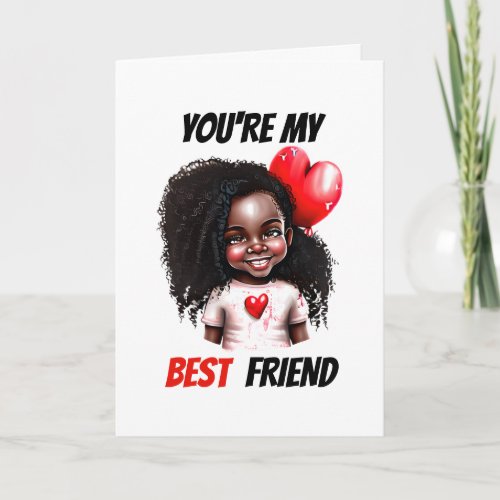 Best friends valentines wishes african american  holiday card