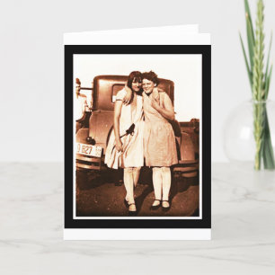 Best Friends Vintage Sepia Card