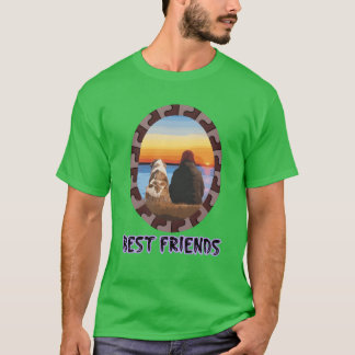 BEST FRIENDS WATCHING SUNSET Woman funny T-Shirt