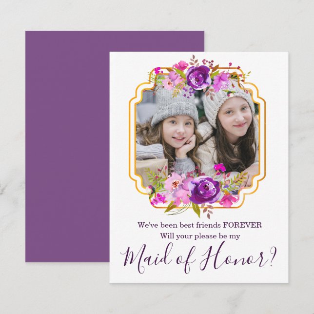 Best Friends Will You be My Maid of Honor Card (Front/Back)