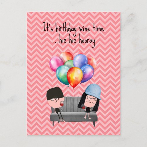 Best Friends  Wine Birthday  Postcard