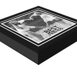 BEST Friends with Cute Black and White Photo Frame Canvas Print | Zazzle
