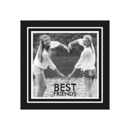 BEST Friends with Cute Black and White Photo Frame Canvas Print | Zazzle