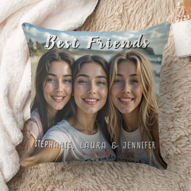 Best Friends With inspirational Quote Throw Pillow (Blanket)