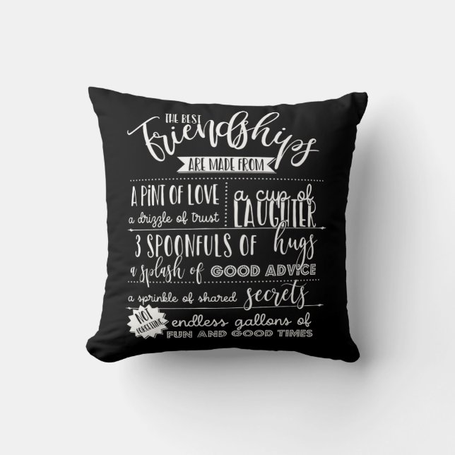 best friendships recipe cooking ingredients throw pillow (Front)