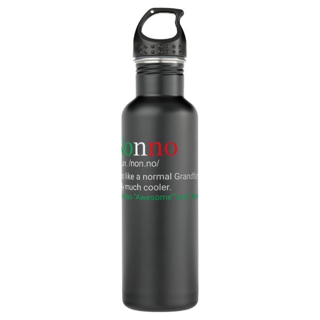 Best Funny Nonno Italian Grandfather Definition Gi Stainless Steel Water Bottle (Front)