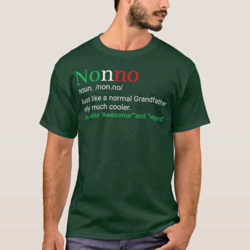 Best Funny Nonno Italian Grandfather Definition T_Shirt