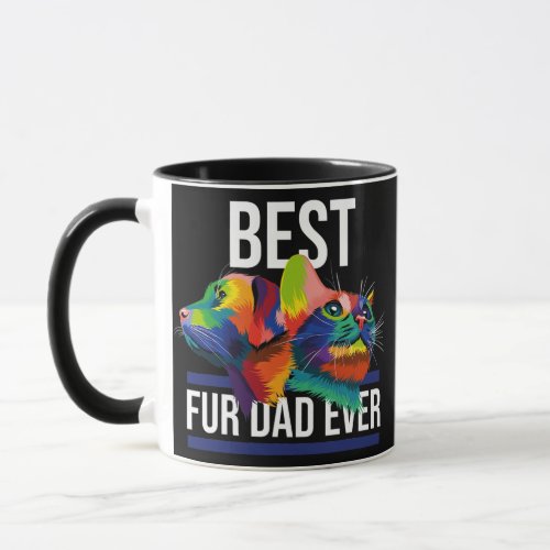 Best Fur Dad Ever Pet Lover Colorful Best Dog Cat Mug