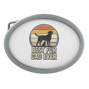Best Fur Dad Ever Vintage Dog Dad Shirt Design_1 Belt Buckle