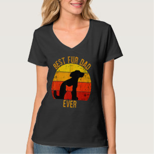 Best Fur Dad Ever Vintage Retro Dog Cat Owner T-Shirt